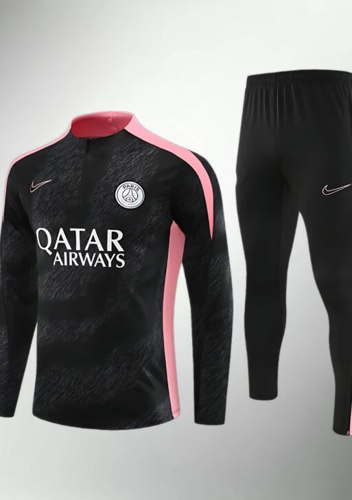 Paris Saint-Germain Black and Pink Tracksuit
