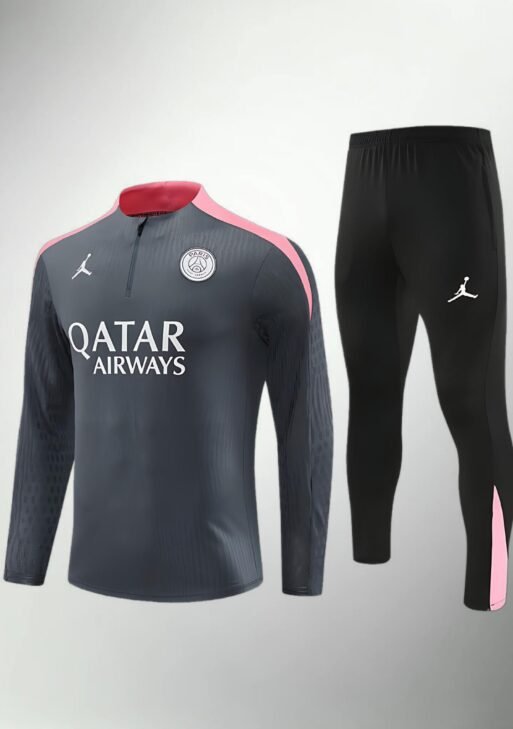 Paris Saint-Germain Gray and Pink Tracksuit