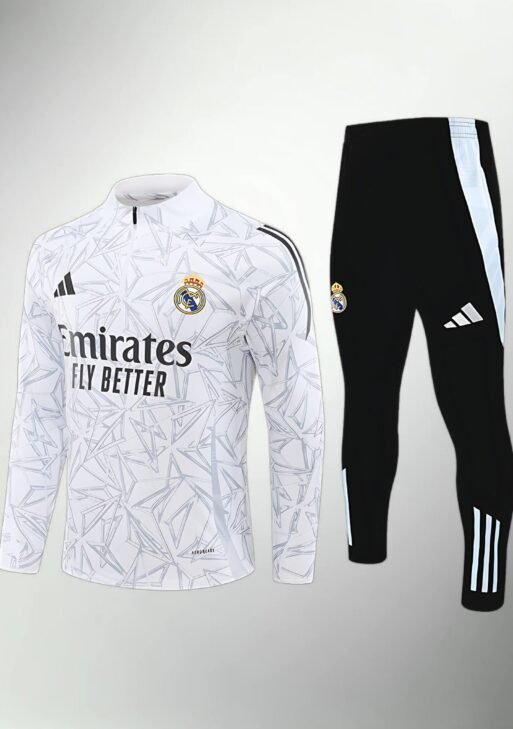 Real Madrid Black and White Tracksuit