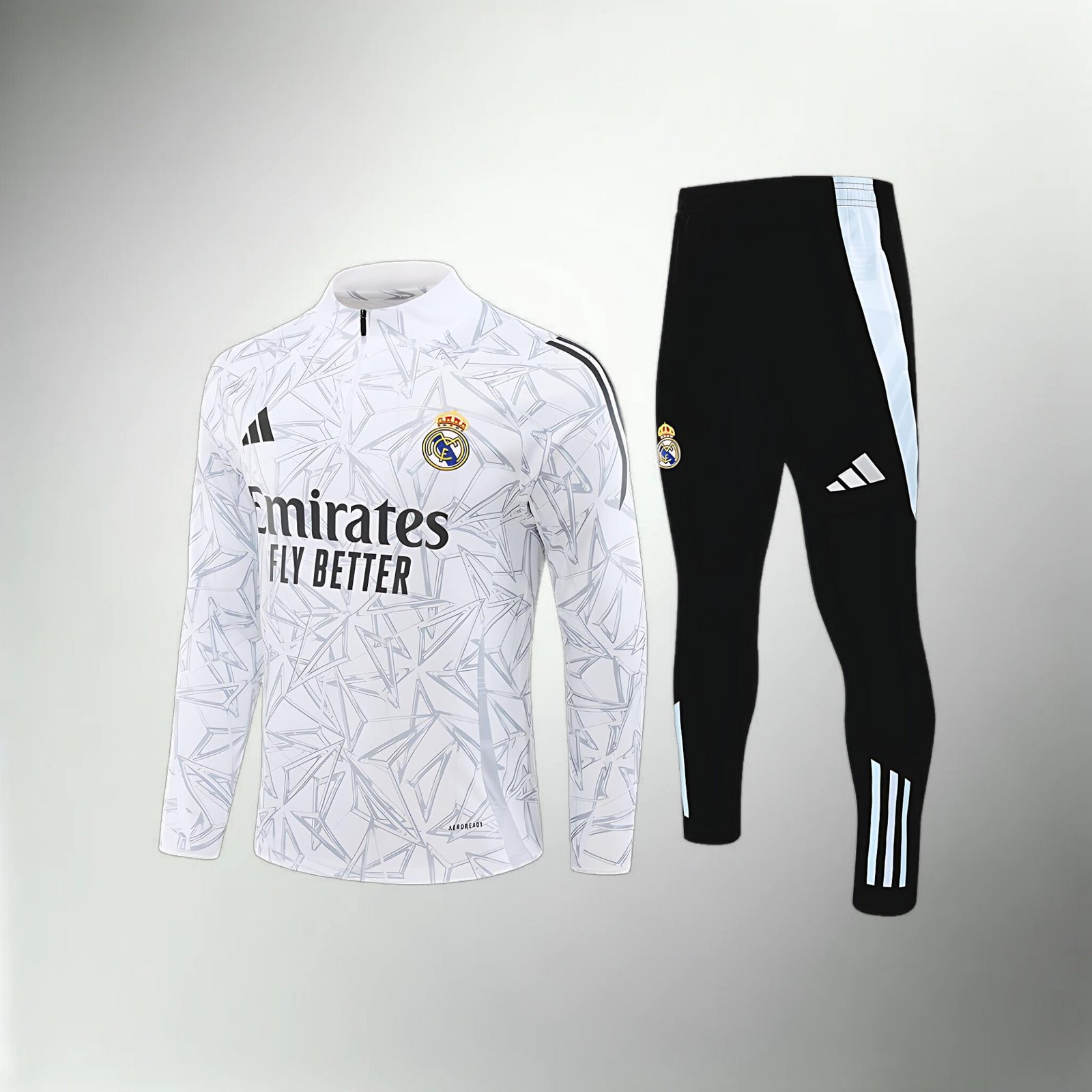 Real Madrid Black and White KIds Size Tracksuit