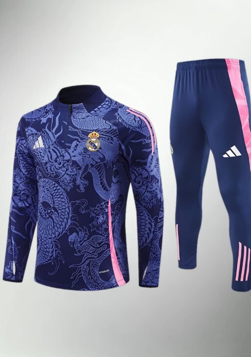 Real Madrid Blue and Pink Tracksuit