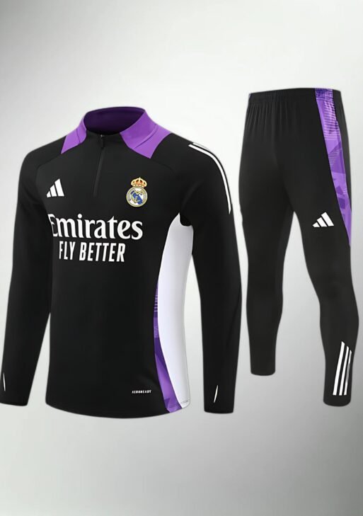 Real Madrid Black And Purple Tracksuit