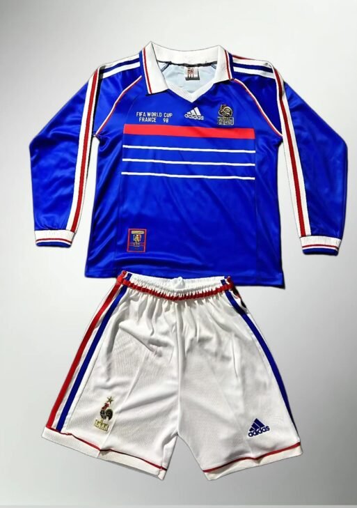France 1998-2000 Long Sleeve Home Kit Kids Size